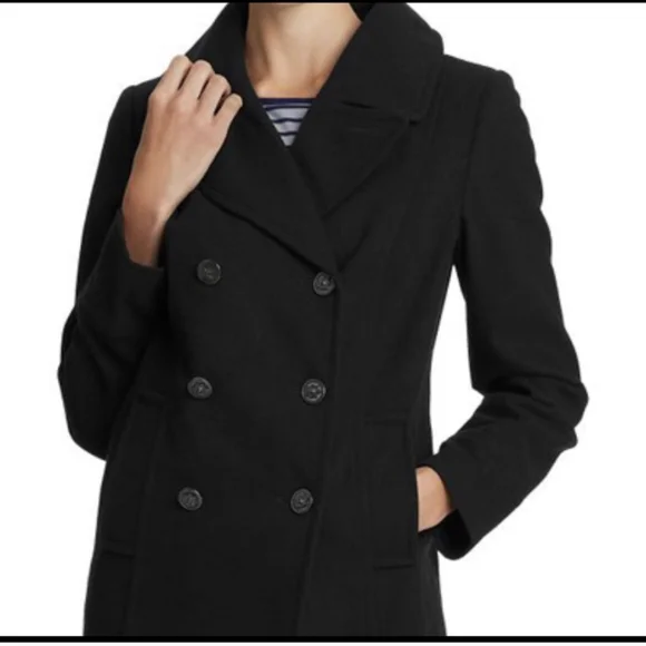 Old Navy Women's XS Old Navy Double Breasted Pea Coat Jacket Wool Blend  Black - Main Image
